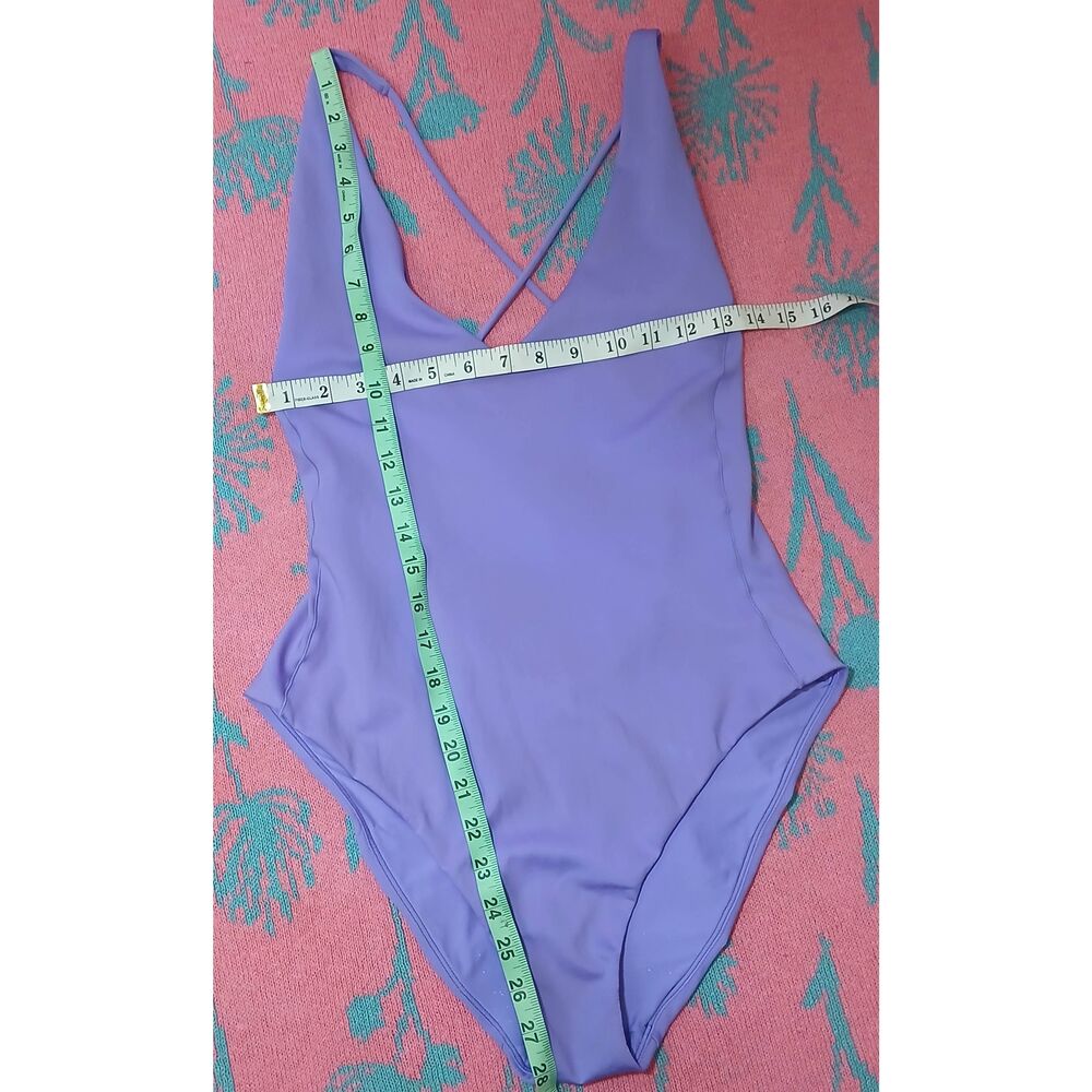 Left On Friday Lilac V-Neck One-Piece Swimsuit - Picture 2 of 8
